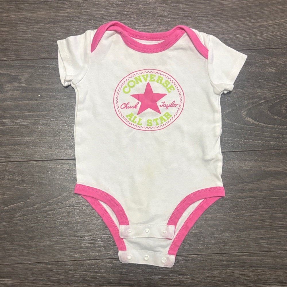 2/$10 Converse White and Pink Infant Bodysuit